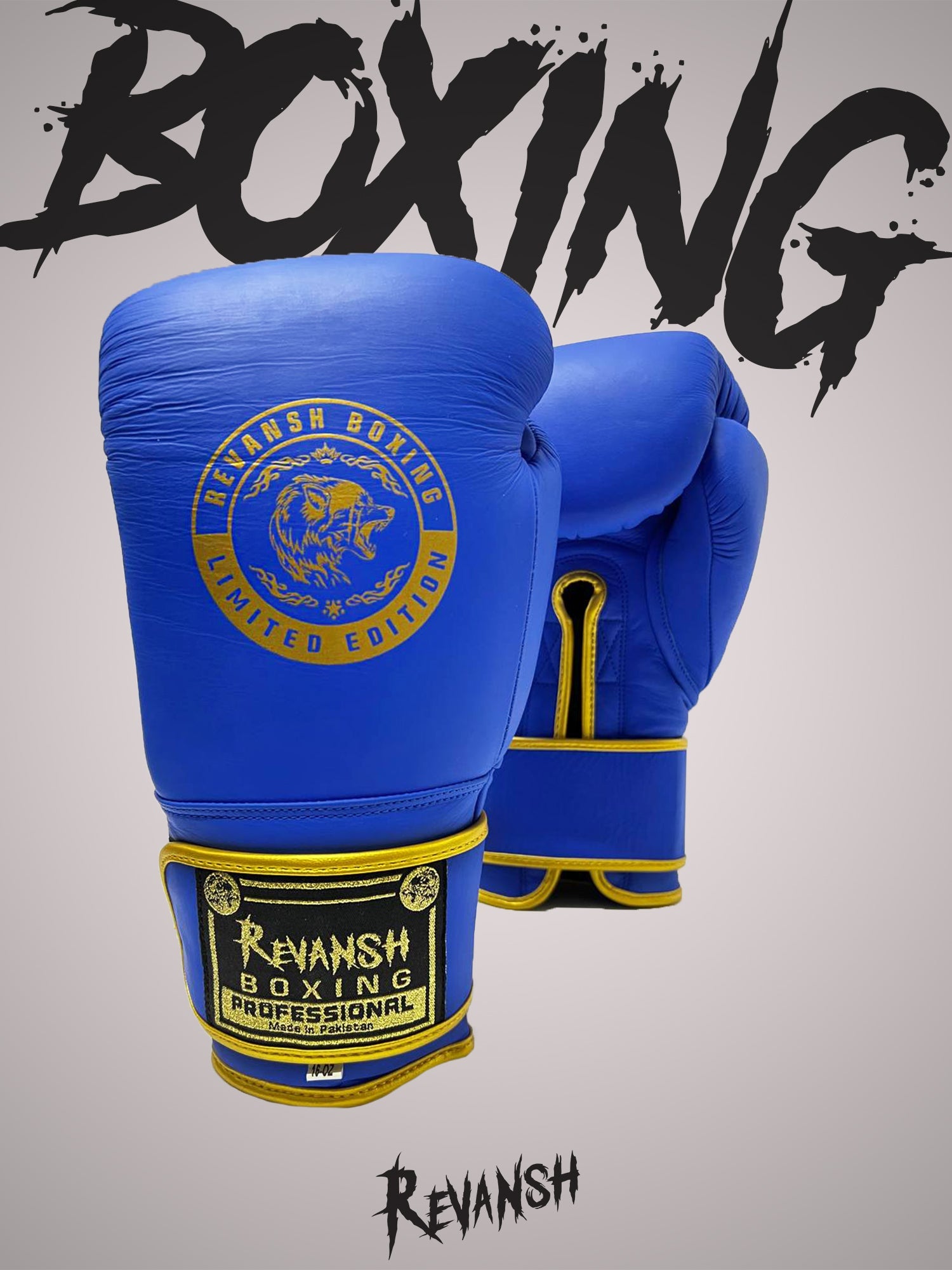 Boxing gloves for sparring, In Matte Blue Genuine leather