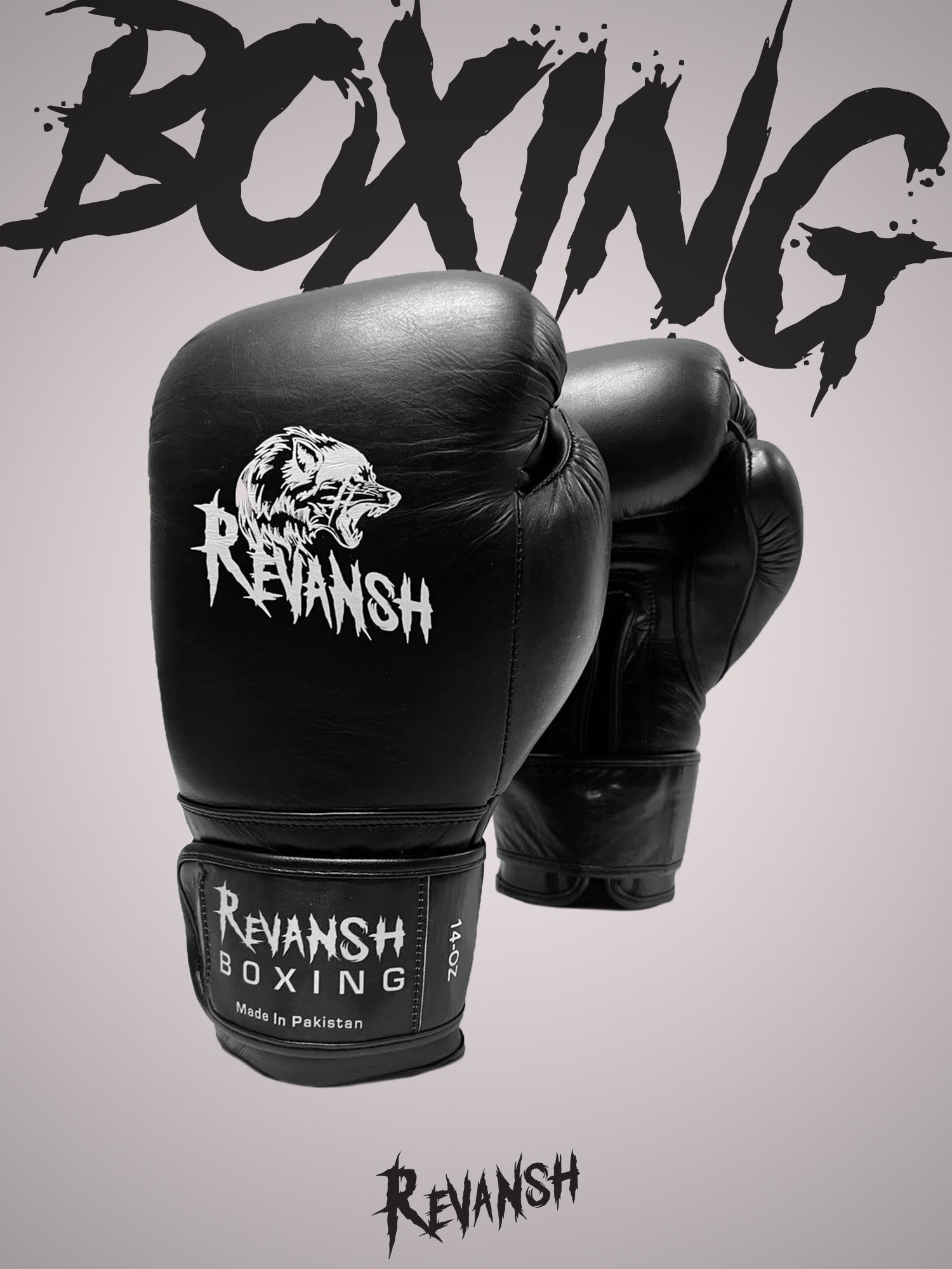 Boxing gloves for sparring, In Black Genuine leather