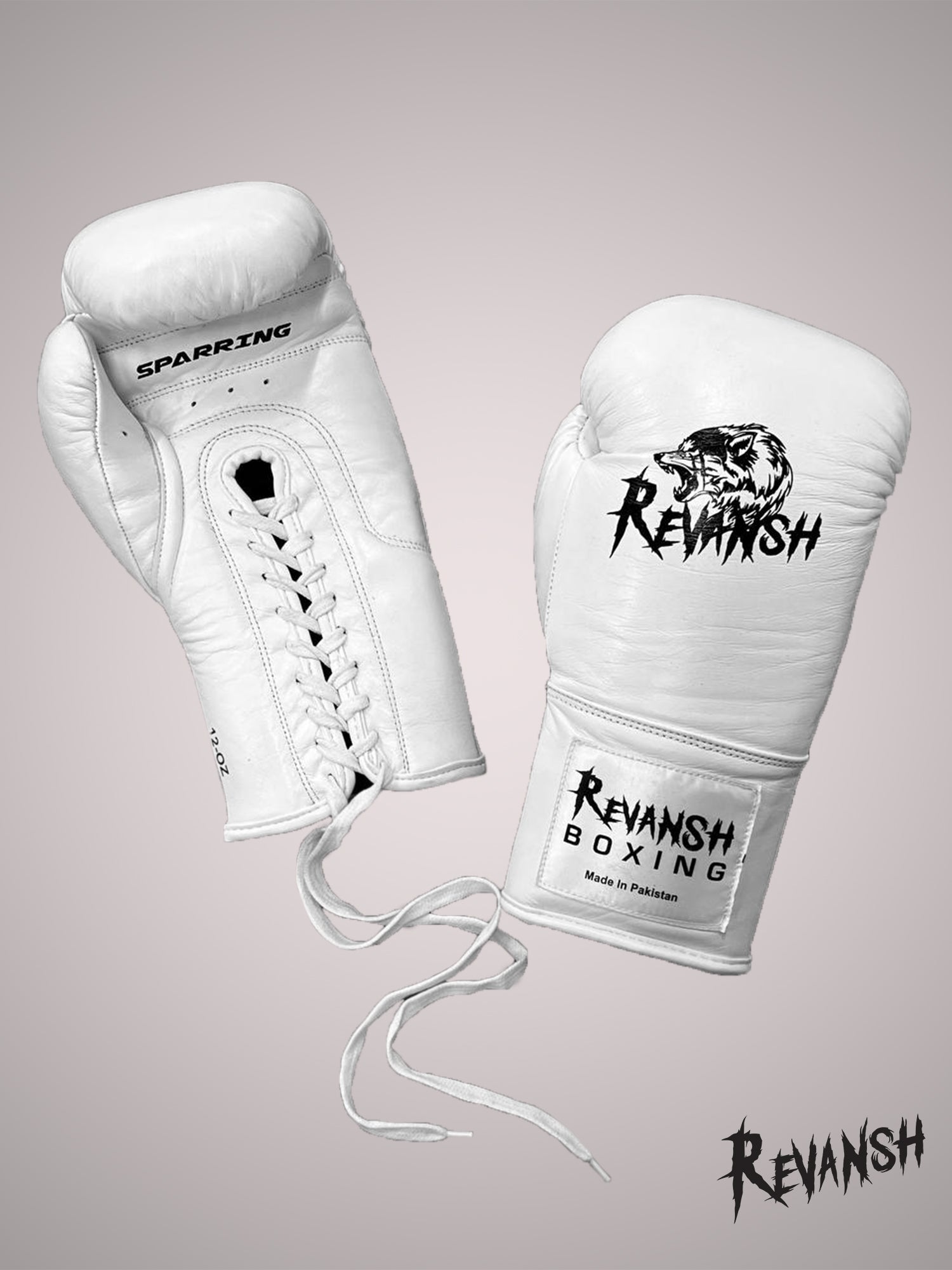 Boxing gloves for sparring with laces, genuine leather