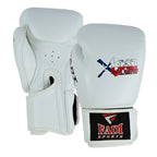 Fadi Sports Xtreme Knockout Muay Thai Boxing Gloves - Genuine Leather, Black & White - Fadi Sports