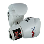 Fadi Sports Xtreme Knockout Muay Thai Boxing Gloves - Genuine Leather, Black & White - Fadi Sports